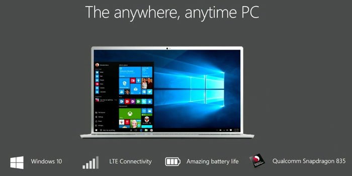 Windows 10 on ARM特性：始終連接，續(xù)航優(yōu)秀